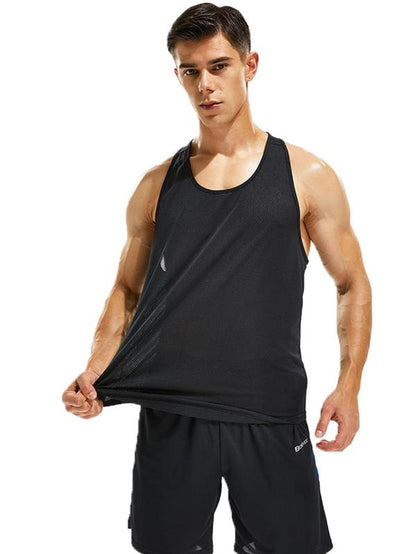 Men'S Letter Print round Neck Sports Tank Top, Loose Sporty Breathable Quick Drying Racerback Tank Top, Gym Clothes