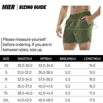 MIER Men'S 5‘’ Running Shorts, Lightweight Quick Dry Comfy Breathable Elastic Waist Athletic Shorts with Drawstring, for Running Gym Workout Joggers, Tiktok Shop Store, Year End Sale