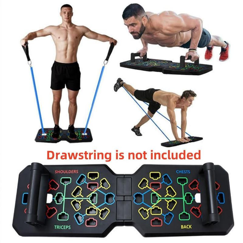 T-Shaped Push up Board, 1 Set Collapsible Push up Training Mat & Handle & Non-Slip Sticker, Home Gym Push up Bar for Chest Abdominal Muscle Training, Christmas Gift